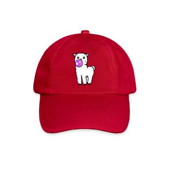 Lama Kaugummi Ganzkörper Stehend Frontal Süß Cool - Baseballkappe - klassisch Rot - Vorne