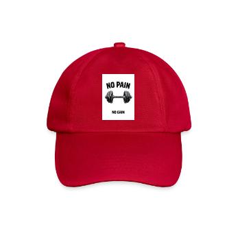 No Pain No Gain Fitness Design - Baseballkappe - klassisch Rot - Vorne