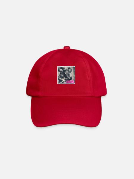Elefant mit Anzug und Gitarre - Baseballkappe - klassisch Rot