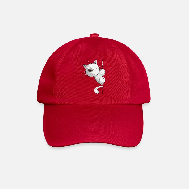 Weiße Katzen I Katzenfreunde Geschenk - Baseballkappe - klassisch Rot