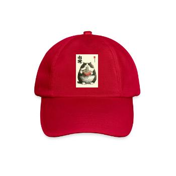 Chonky Cat Ramen Ukiyo-e - Baseball Cap - classic red - Front