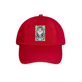 cat - Baseball Cap - classic red - Front