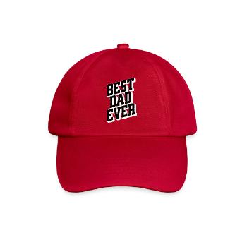 Best Dad Ever 3D Typo - Baseballkappe - klassisch Rot - Vorne