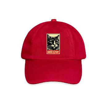 Meow Cat Retro Poster Cats Gift - Baseball Cap - classic red - Front