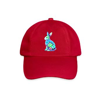 Hase Aquarell Ostern Silhouette - Baseballkappe - klassisch Rot - Vorne