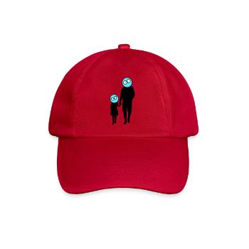 Familie Silhouette Liebe Kinder Eltern Mama Papa - Baseballkappe - klassisch Rot - Vorne