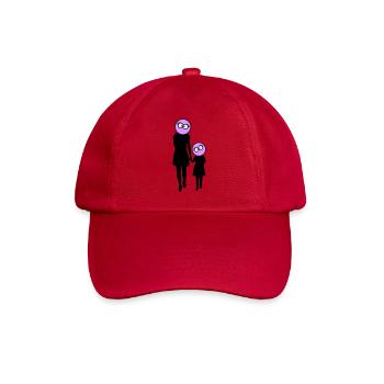 Familie Silhouette Liebe Kinder Eltern Mama Papa - Baseballkappe - klassisch Rot - Vorne