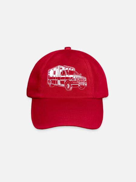 Ambulance / ambulance 01_white - Baseball Cap - classic red
