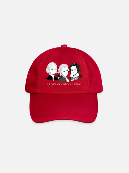 Bach - Mozart - Beethoven: I Love Classical Music - Baseball Cap - classic red