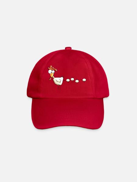 Poule pond un oeuf dessin animé - Casquette classique - rouge classique