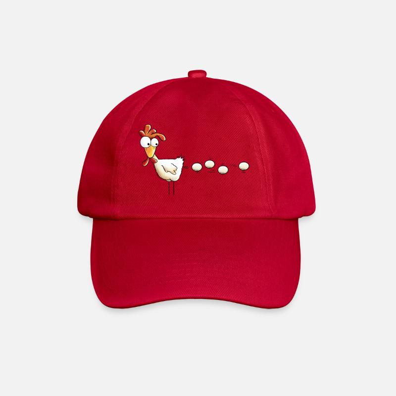 Poule pond un oeuf dessin animé - Casquette classique - rouge classique