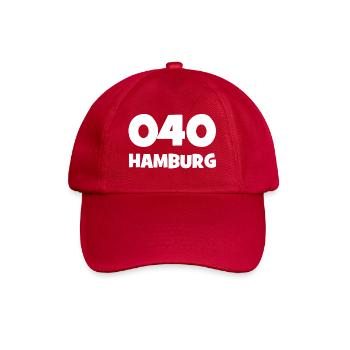 040 - H - Hamburg - Vorwahl - Telefon telefonieren - Baseballkappe - klassisch Rot - Vorne