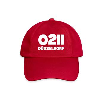 0211 Vorwahl Düsseldorf NRW Rhein - Baseballkappe - klassisch Rot - Vorne