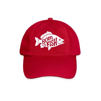 NÉ POUR PÊCHER (TEXTE LUMINEUX) - Casquette classique - rouge classique - Devant