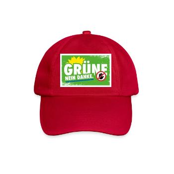 Grüne - Nein Danke. - Baseballkappe - klassisch Rot - Vorne