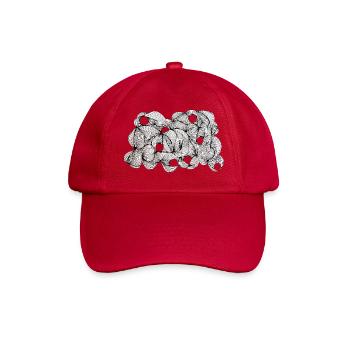 Lined Leaf Weave Pattern - Baseball Cap - classic red - Front