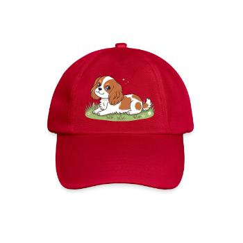 Welpenreiter in der Sonne auf Gras - Baseballkappe - klassisch Rot - Vorne