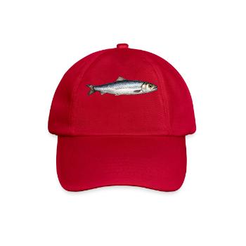 Silberner Flussfisch Illustration - Baseballkappe - klassisch Rot - Vorne