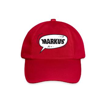 Markus speech bubble cartoon name - Baseball Cap - classic red - Front
