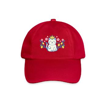 Chat avec une couronne parmi les fleurs - Casquette classique - rouge classique - Devant