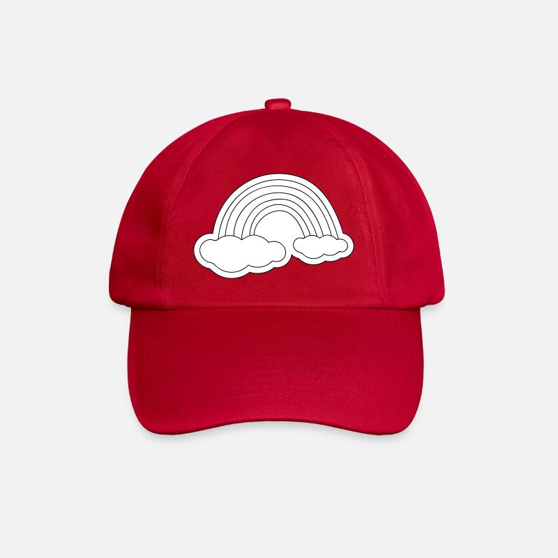 Minimalistischer Regenbogen auf Wolken - Baseballkappe - klassisch Rot