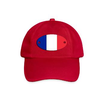 Oval flag France emblem.  France - Baseball Cap - classic red - Front