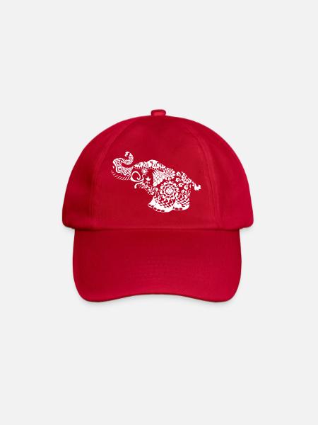 Elephant Blumenranken idée cadeau noir - Casquette classique - rouge classique