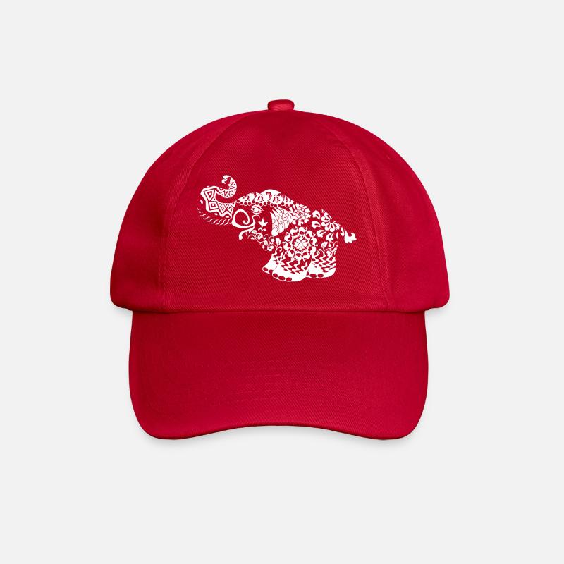 Elephant Blumenranken idée cadeau noir - Casquette classique - rouge classique