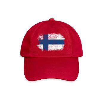 Finnish Nordic Cross Flag Print - Baseball Cap - classic red - Front