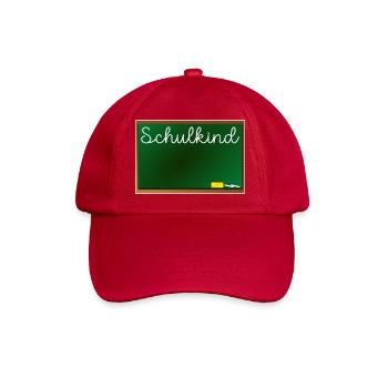 Namensschild Einschulung Schulkind - Baseballkappe - klassisch Rot - Vorne