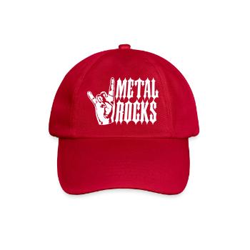 Heavy Metal Rocks Hard Rock Music Text Saying Logo - Baseball Cap - classic red - Front