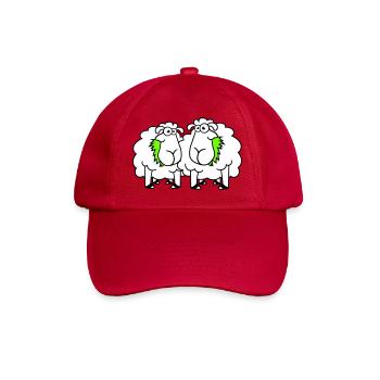 Deux moutons mangent de l’herbe 2 amis Équipe affamée - Casquette classique - rouge classique - Devant