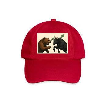 Stock market battle bears against bull - Baseball Cap - classic red - Front