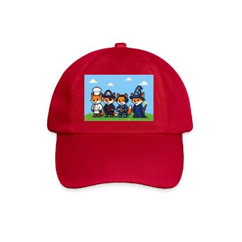 Groupe de renards pixel art dans le monde fantastique - Casquette classique - rouge classique - Devant