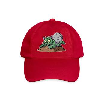 Chat zombie effrayant avec pierre tombale - Casquette classique - rouge classique - Devant