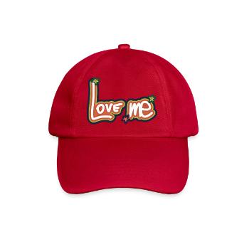 Colorful Love Me design with floral accents - Baseball Cap - classic red - Front