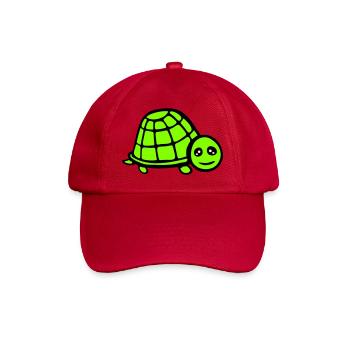 turtle cute smiling happy funny - Baseball Cap - classic red - Front