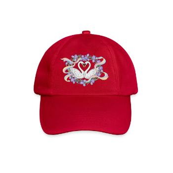 Swans love rainbow - Baseball Cap - classic red - Front