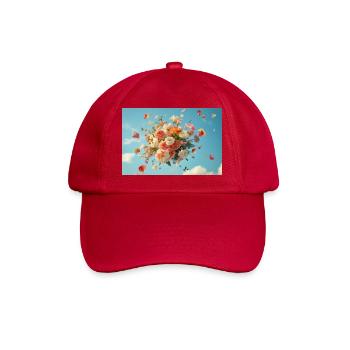 Panier de fleurs flottant dans le ciel nuageux - Casquette classique - rouge classique - Devant