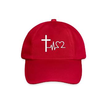 Croix et battement de cœur – Chemise chrétienne moderne de - Casquette classique - rouge classique - Devant