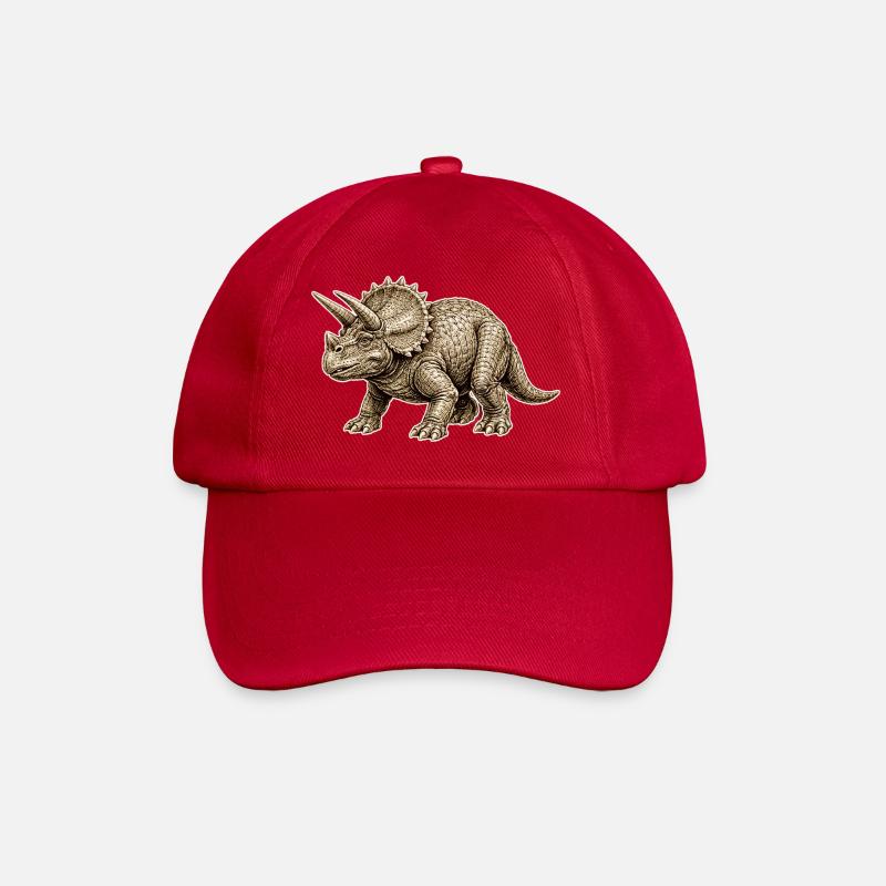 Triceratops Illustration im Vintage-Stil - Baseballkappe - klassisch Rot
