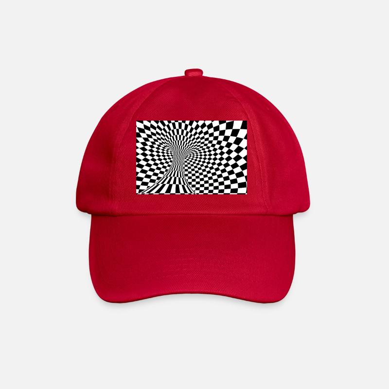 Tunnel optique damier - Casquette classique - rouge classique