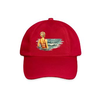 Surreal Vintage Motif – Woman in the Sea - Baseball Cap - classic red - Front