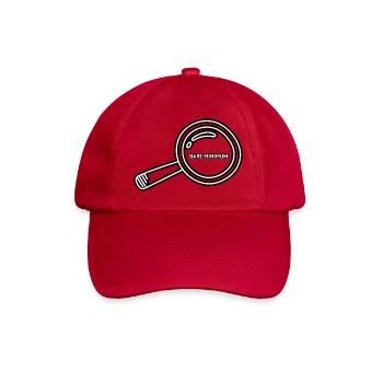 Bare Minimum Magnifying Glass Minimalist Design - Baseball Cap - classic red - Front
