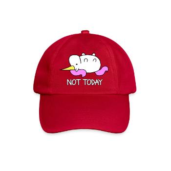 Lazy Unicorn Not Today Saying - Baseball Cap - classic red - Front