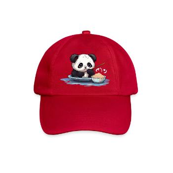 Kawaii Panda in a Noodle Bowl - Baseball Cap - classic red - Front