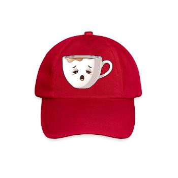 Tired Coffee Mug Cute Coffee Motif Kawaii - Baseball Cap - classic red - Front