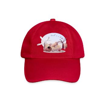 Bottle with sand and shells illustration - Baseball Cap - classic red - Front