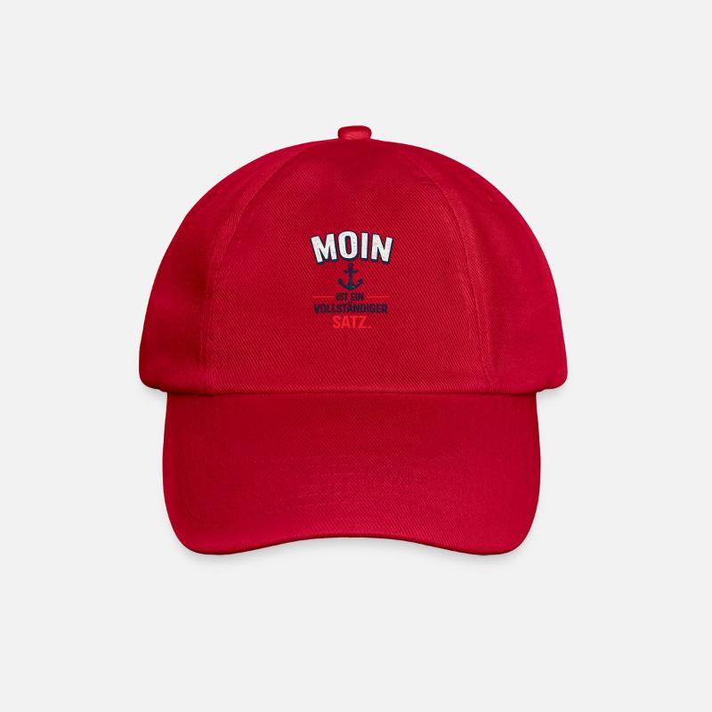 Moin - ist ein vollständiger Satz - Baseballkappe - klassisch Rot