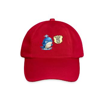 Blue Whale Humor Ocean Vacation - Baseball Cap - classic red - Front